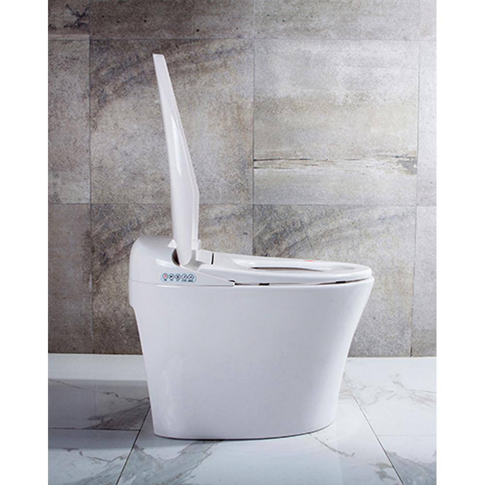 Transolid Ginger 1-Piece 1.28 GPF Single Flush Elongated Smart Toilet Bidet in White TL-77780-A