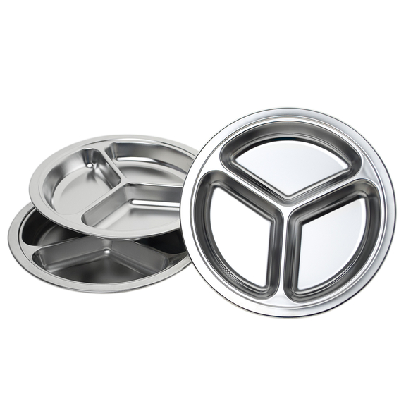 Aspire 3 Pack Stainless Steel Round Dinner Plate D...