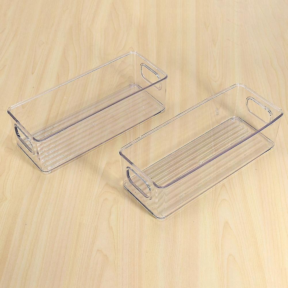 4 Pcs Refrigerator Organizer Bins， Clear Stackable Plastic Food Storage Rack With Handles For Pantr