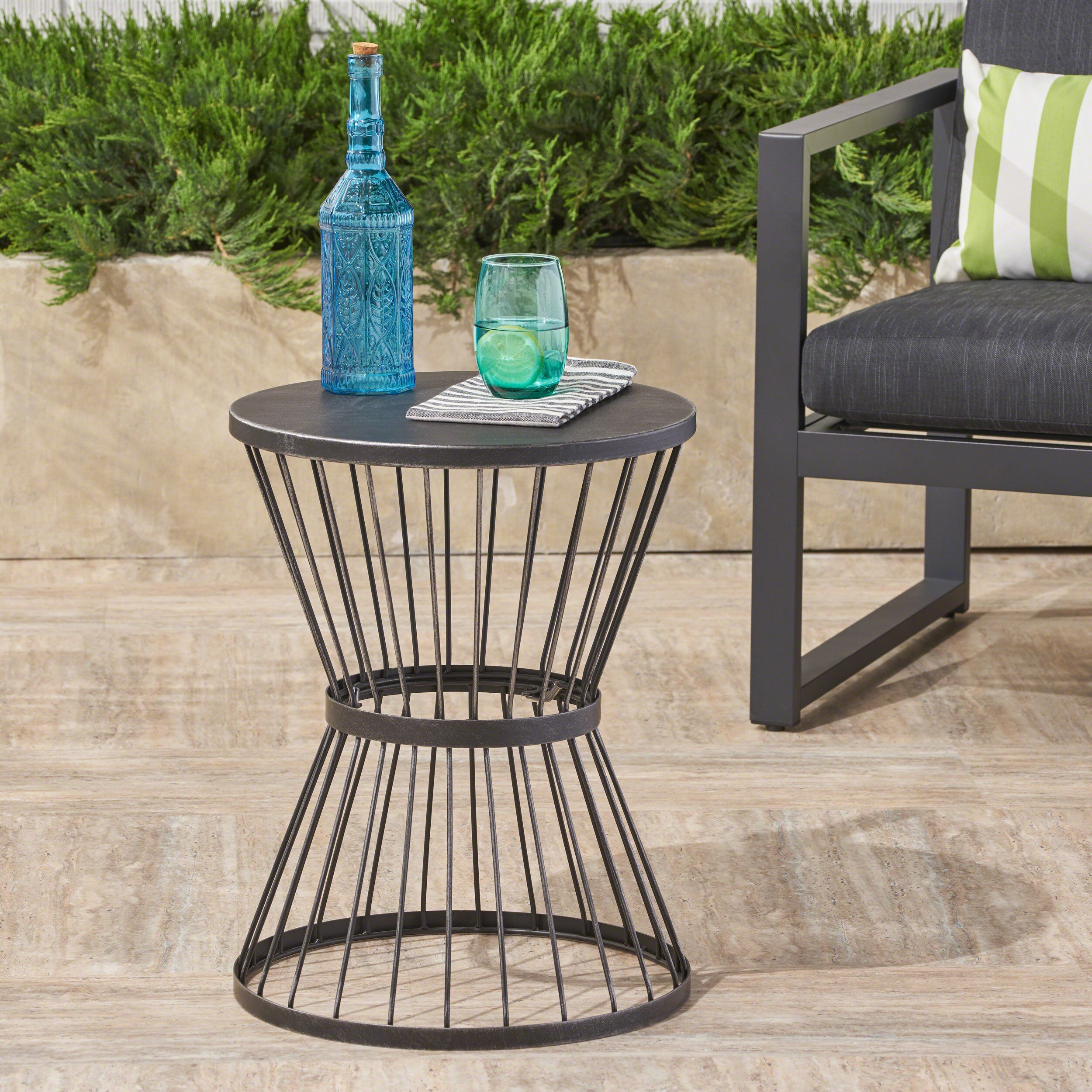 Fern Outdoor 16 Inch Iron Side Table