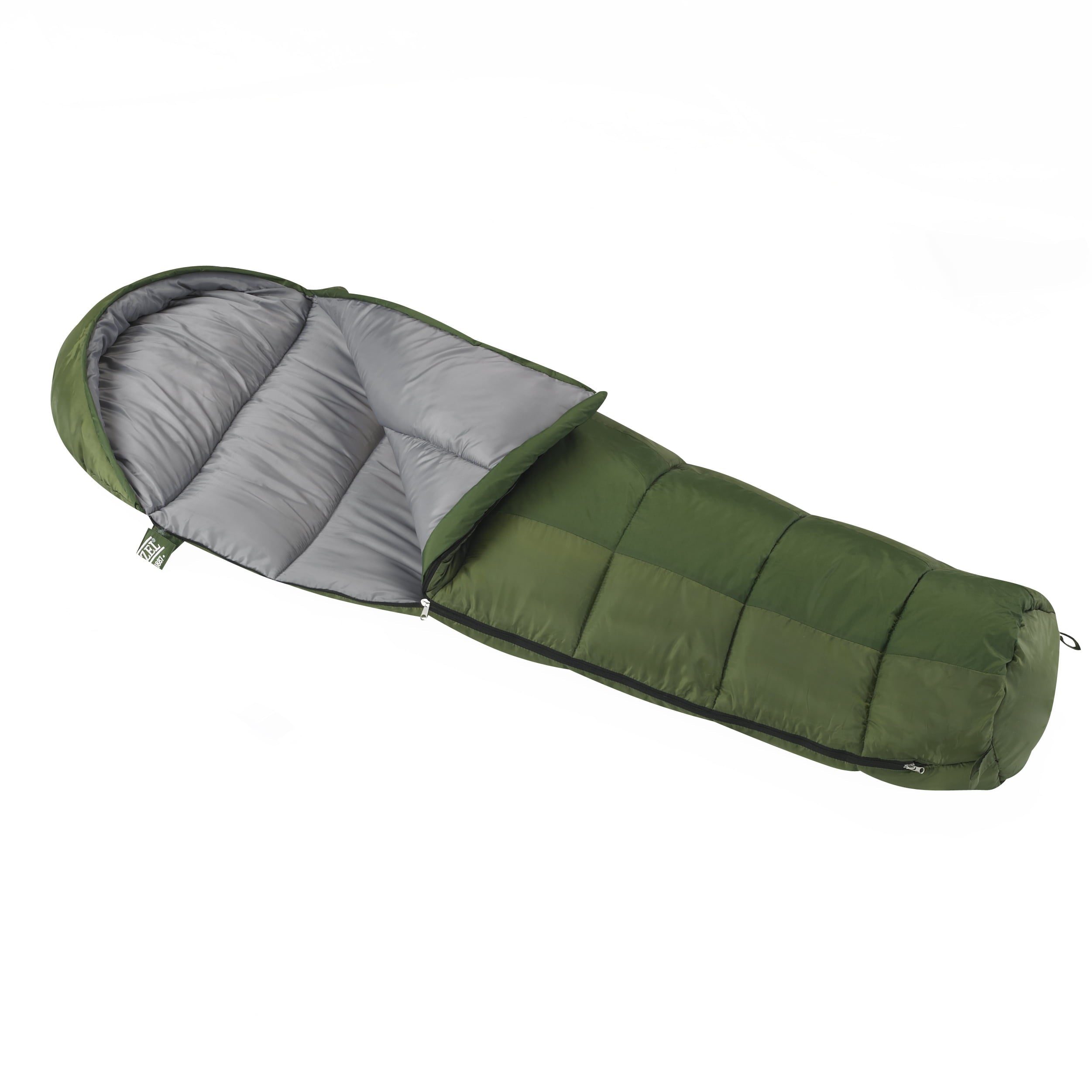 Wenzel Backyard 30-Degree to 40-Degree Youth Mummy Sleeping Bag, Green, 26"x66"