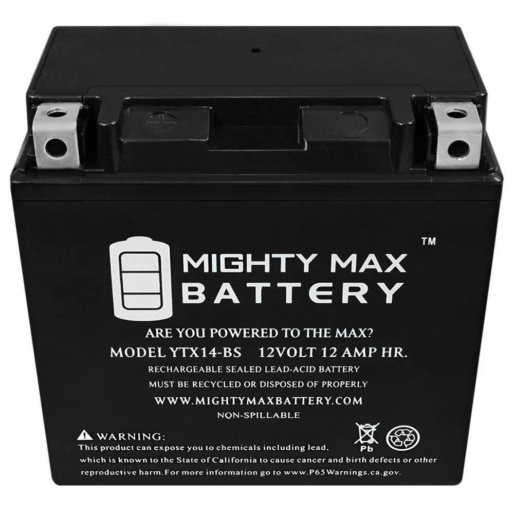 MIGHTY MAX BATTERY YTX14-BS Replacement for ATV HONDA TRX 500 Rubicon Foreman Rancher YTX14-BS3