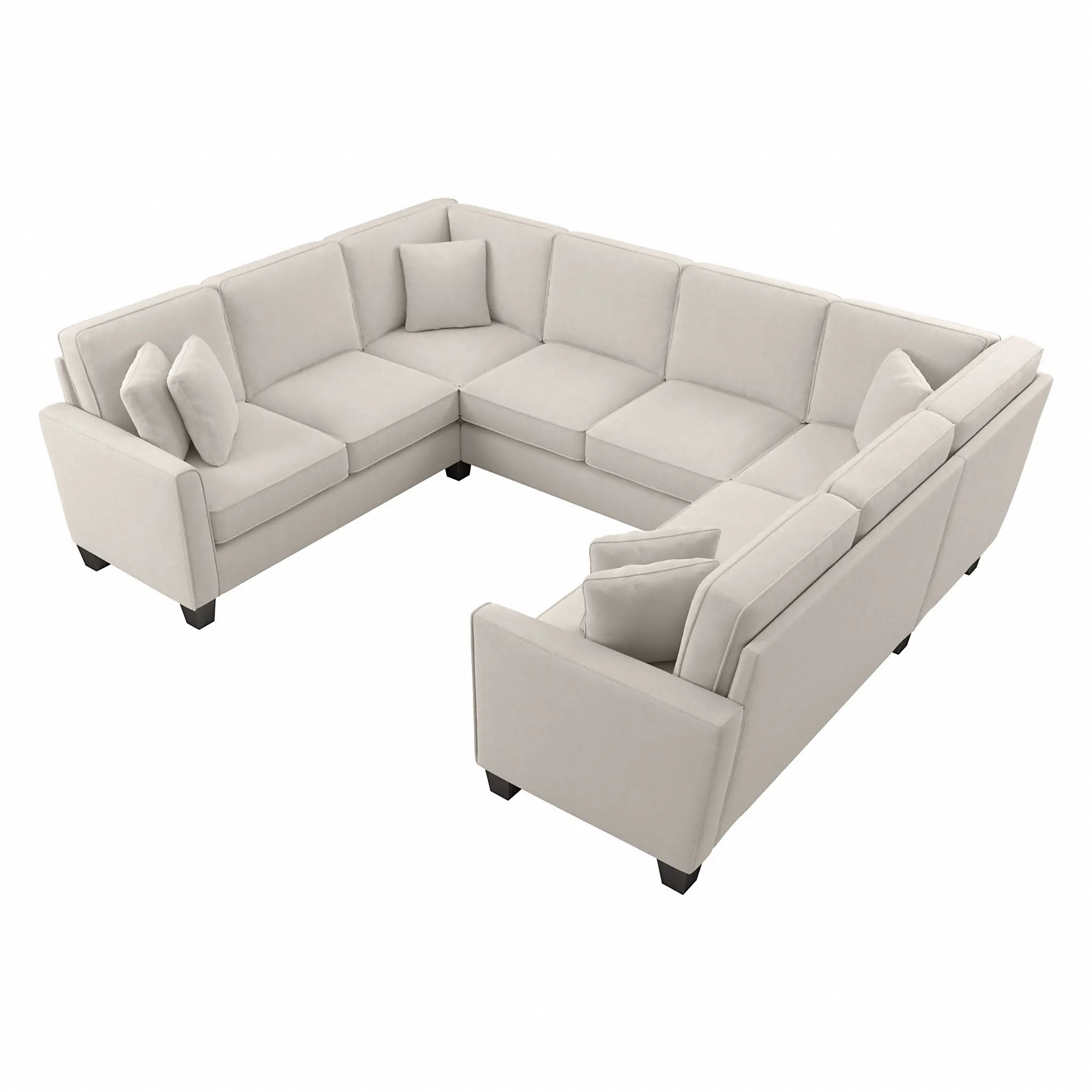 Flare Light Beige Microsuede U Shaped Sectional - Bush Furniture