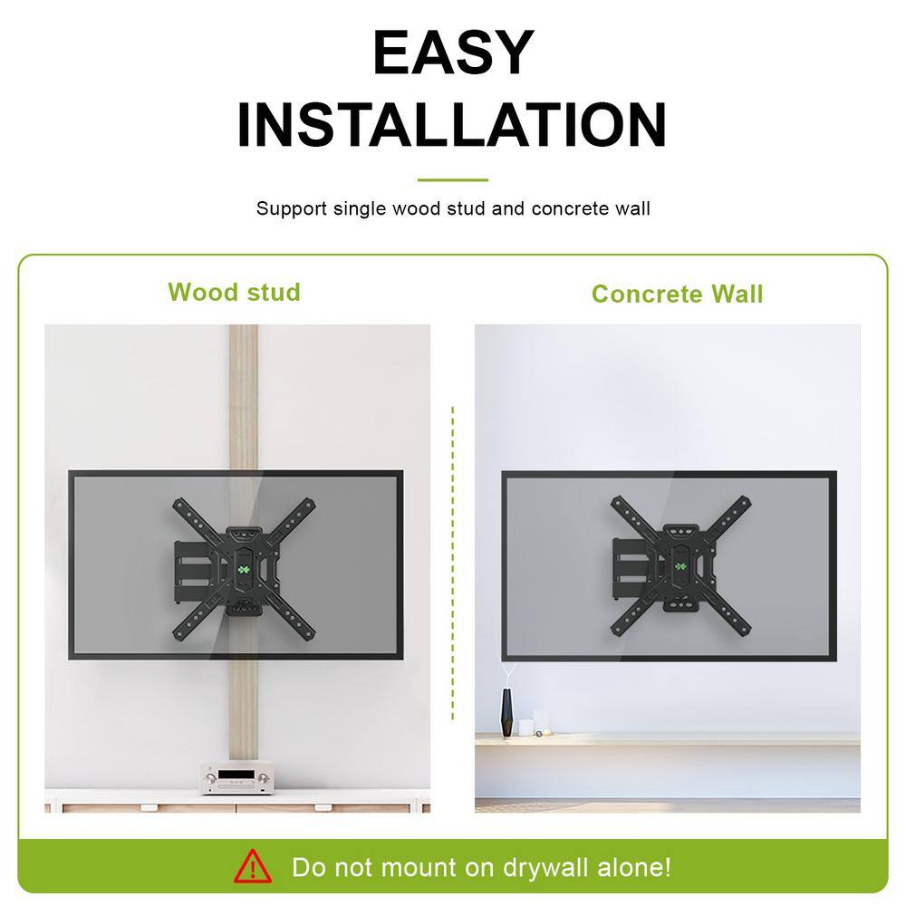 USX MOUNT Medium Full-Motion TV Mount for 26 in. to 55 in. Flat Screen TVs Max VESA 400x400mm and 60 lbs. HMM006