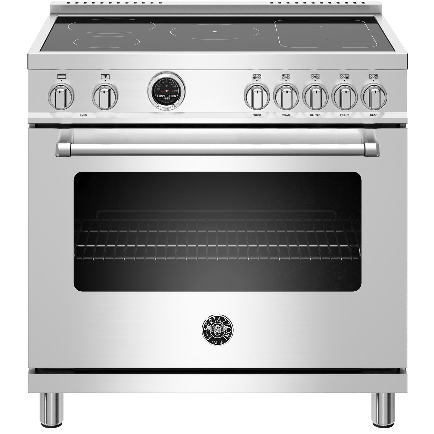 Bertazzoni 36-inch Freestanding Induction Electric Range with Self-Clean Oven MAST365INSXT