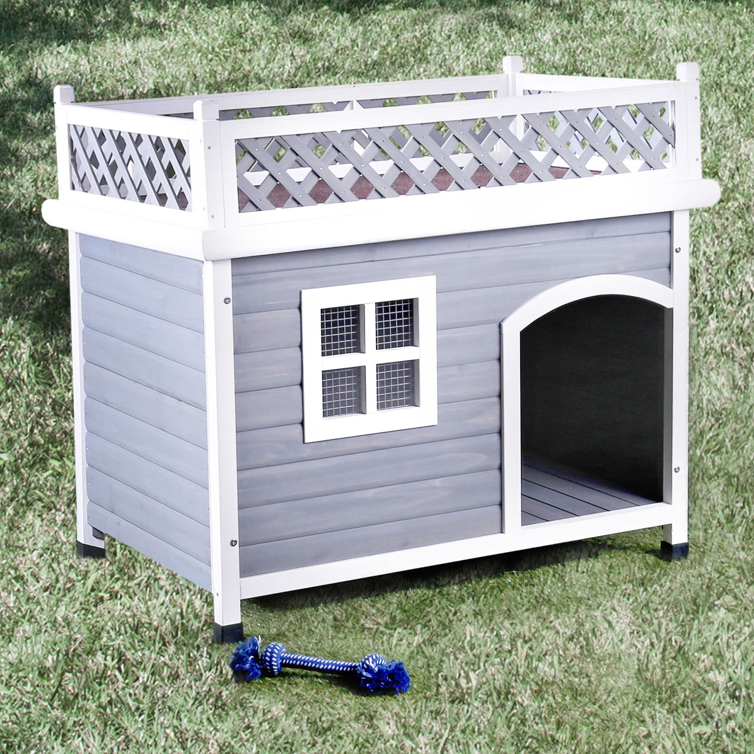 Furniture of America Halley Contemporary Open Terrace Two-Tone Pet House