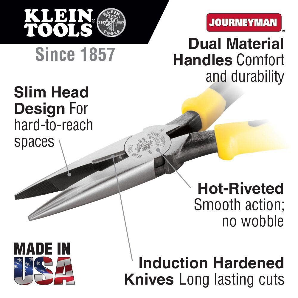 Klein Tools Long Nose Side Cut Pliers 8-9/16