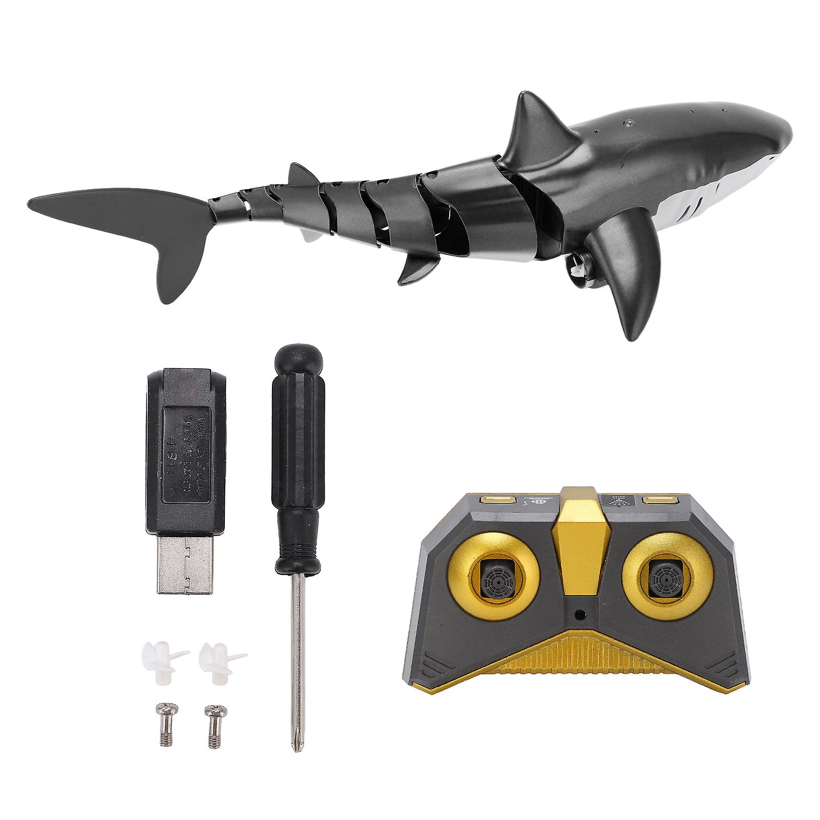 Electric Rc Boat 2.4g Remote Control Pool Shark Simulation Water Jet Animal Toy For Kids Teenagersblack