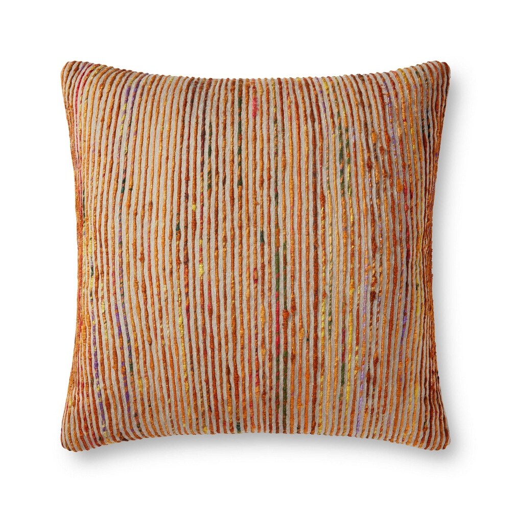 Recycled Sari Silk Stripe Square 22 inch Throw Pillow or Pillow Cover