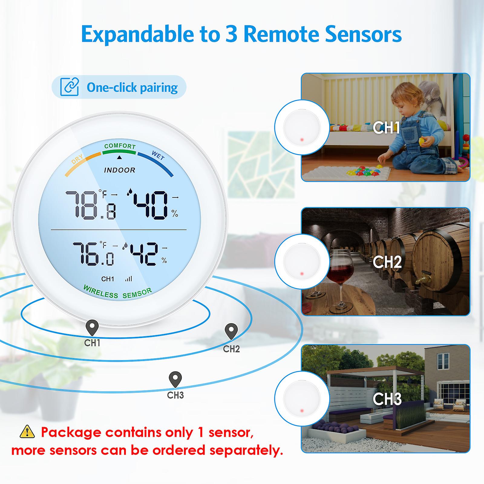 Wireless Thermometer Lcd Display Indoor Outdoor Sensor Temperature Sensor Indoor Digital Hygrometer Thermometer