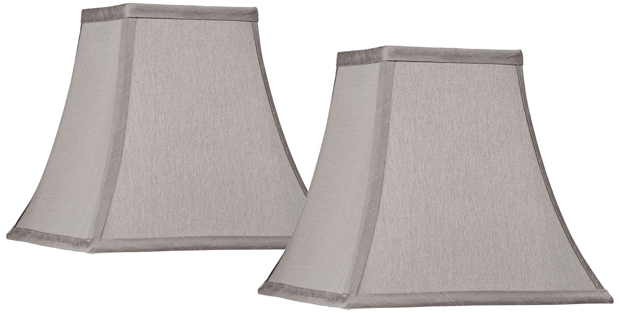 Springcrest Collection Set of 2 Square Lamp Shades Pewter Gray Small 5.25