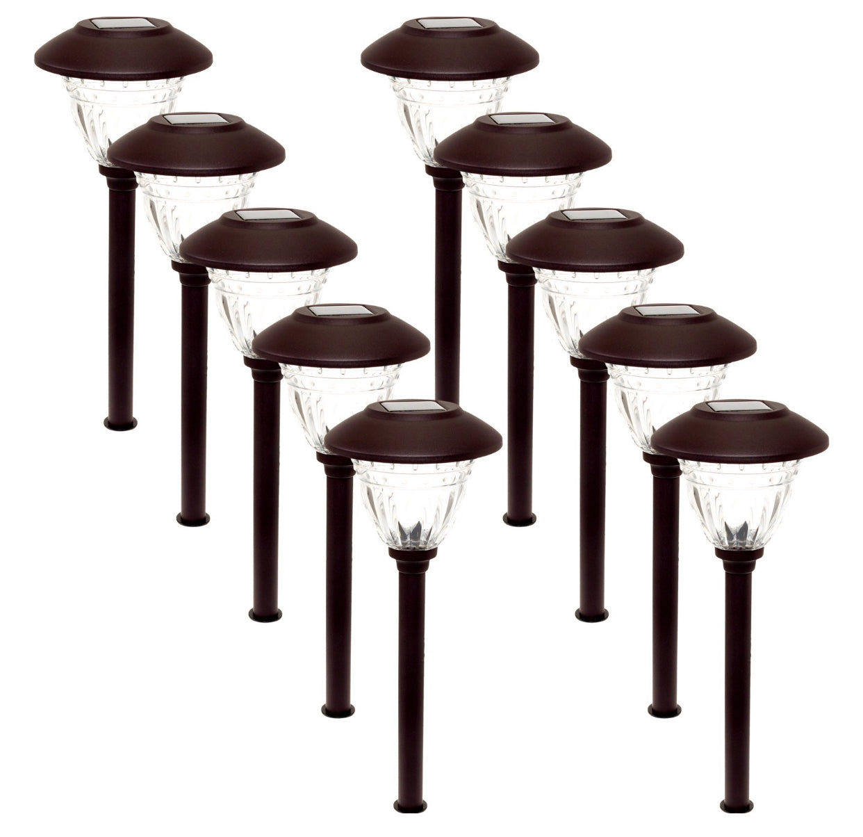 Energizer 10Pack Solar LED Pathway Lights Outdoor-Stainless Steel