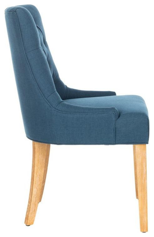 Liddie 19  x27 x27Tufted Side Chairs Set of 2 Steel Blue / White Wash   Contemporary   Dining Chairs   by Virgil Stanis Design  Houzz