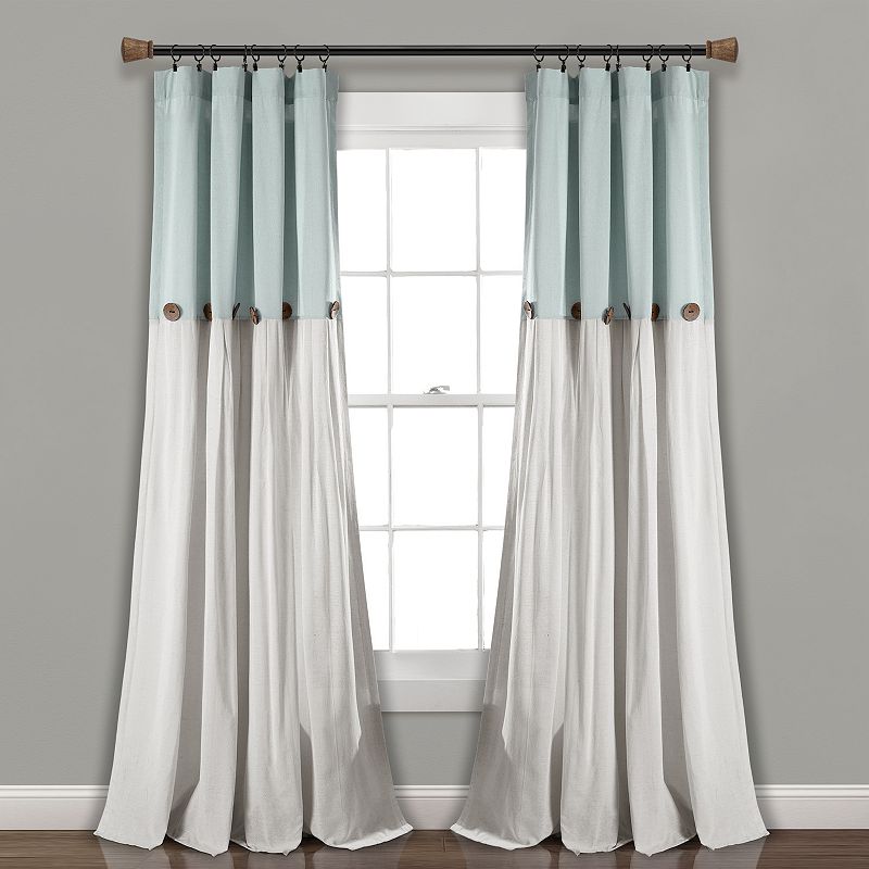 Lush Decor Linen Button Window Curtain Panel