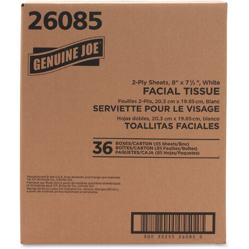 Genuine Joe Cube Box Facial Tissue  GJO26085