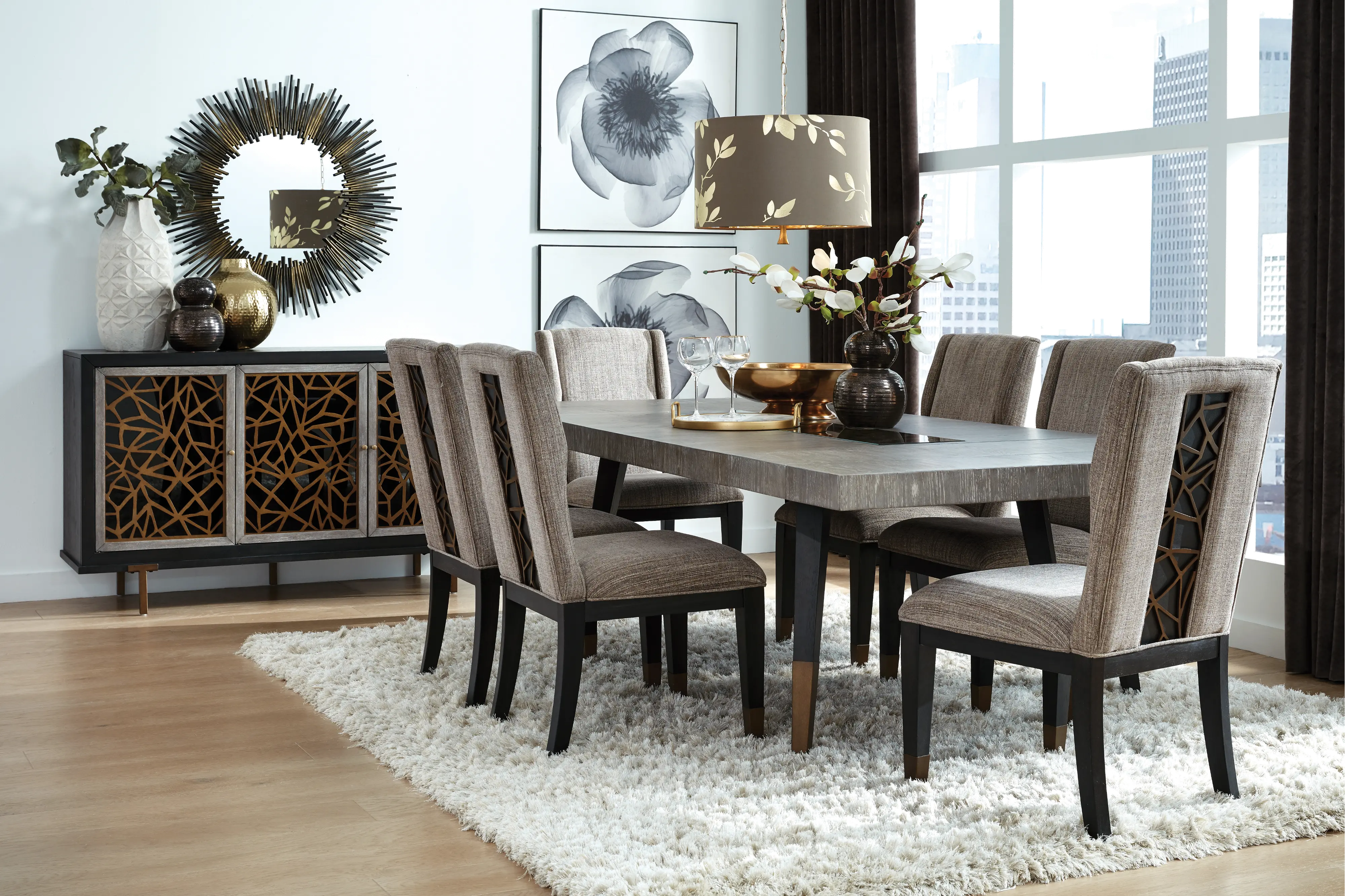 Ryker Black and Gray 5 Piece Dining Room Set