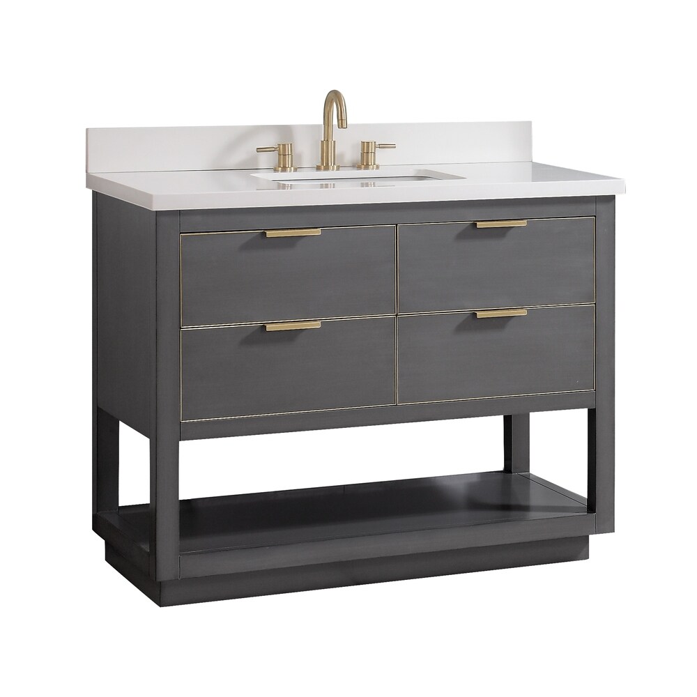 Avanity ie 43 in. Vanity Combo in Twilight Gray with Gold Trim