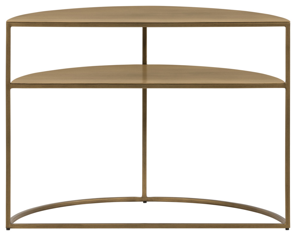 Antique Brass Half Circle End Table   Contemporary   Side Tables And End Tables   by Design Tree Home  Houzz