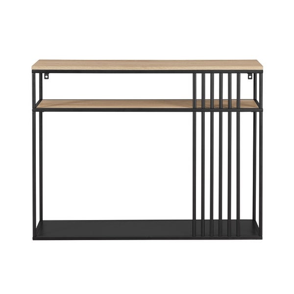 Middlebrook Contemporary Slatted-Metal Entry Table