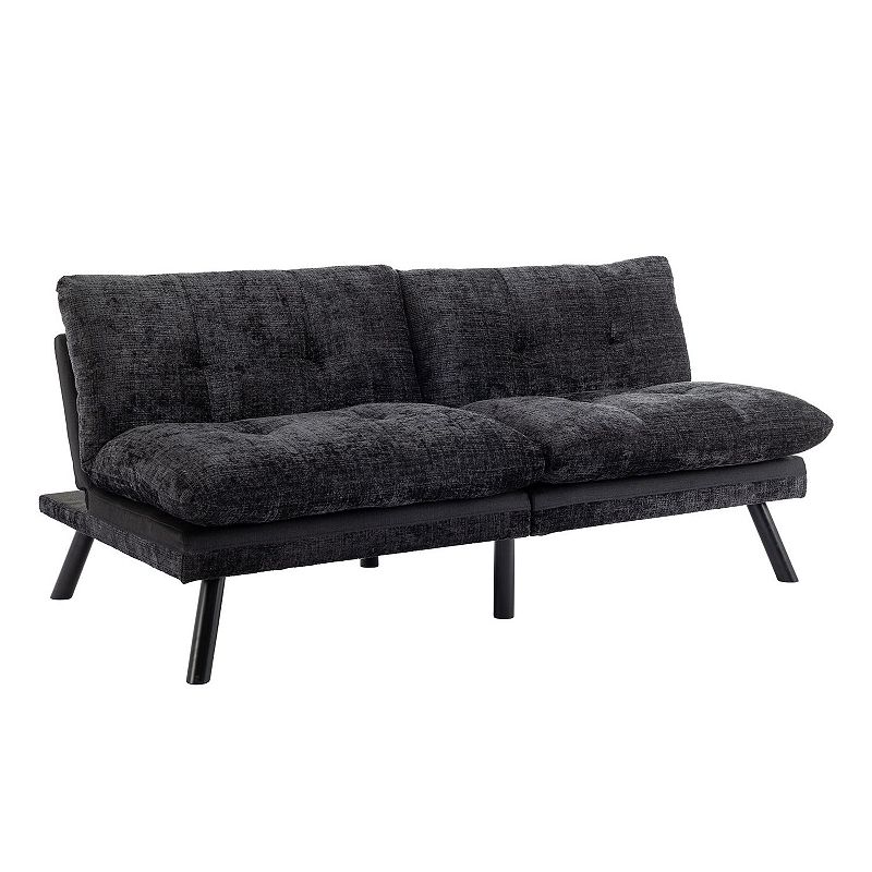 F.c Design Convertible Sofa Bed Loveseat Futon - Adjustable Lounge Couch With Metal Legs