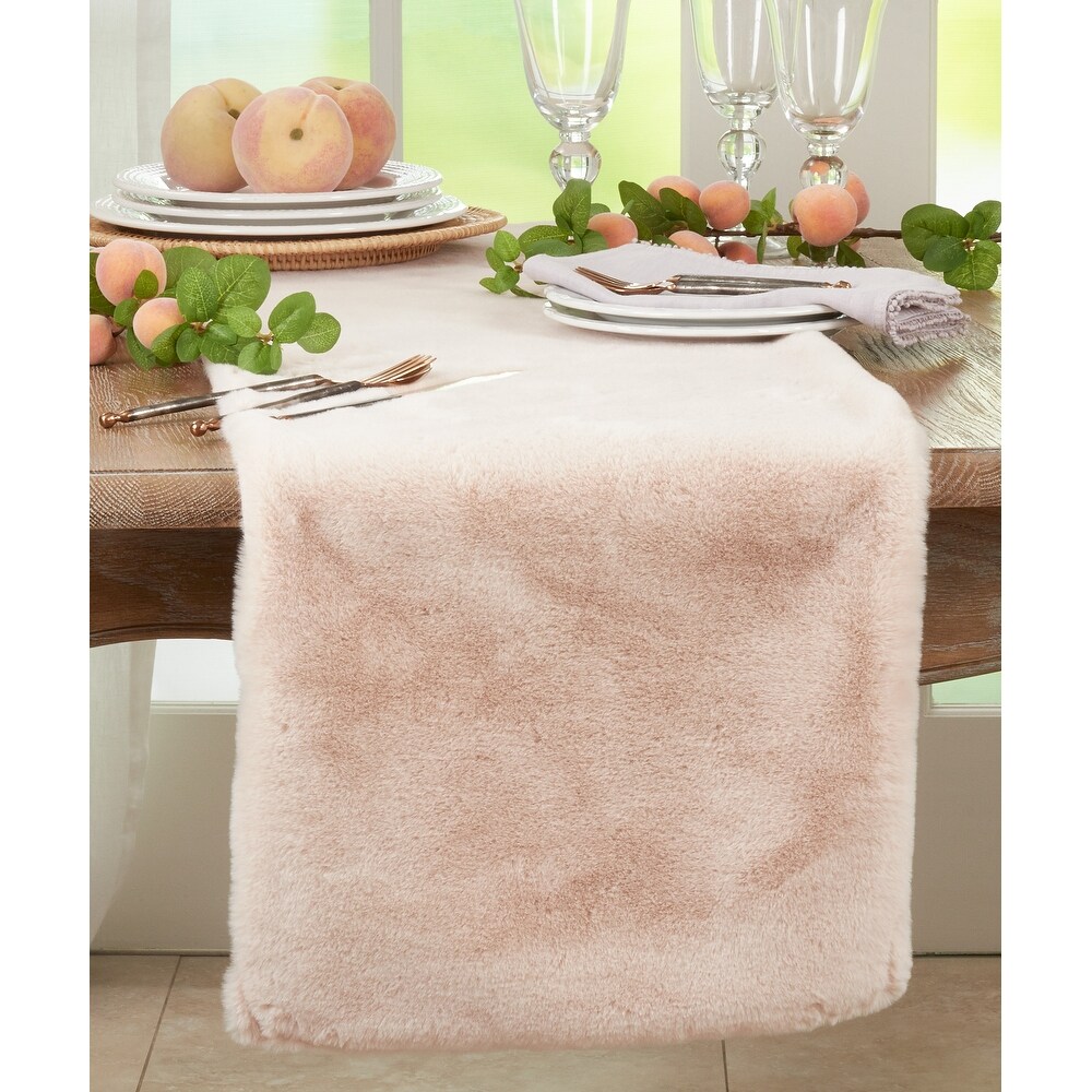 Table Runner With Faux Rabbit Fur Design