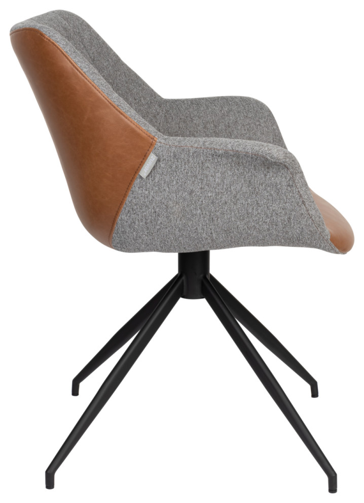 Upholstered Swivel Armchair Set (2)  Zuiver Doulton   Midcentury   Dining Chairs   by Oroa   Distinctive Furniture  Houzz