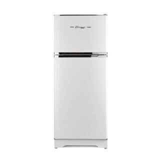 Unique Appliances Off-Grid Classic Retro 27.2 in. 14 cu. ft. Retro Propane Top Freezer Refrigerator in Marshmallow White UGP-14C CR SM W