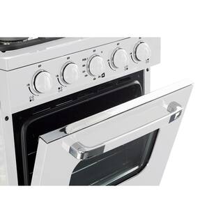 Unique Appliances Off-Grid Classic Retro 24 in. 3 cu. ft. Retro Propane Gas Range with Battery Ignition in Marshmallow White UGP-24CR OF1 W