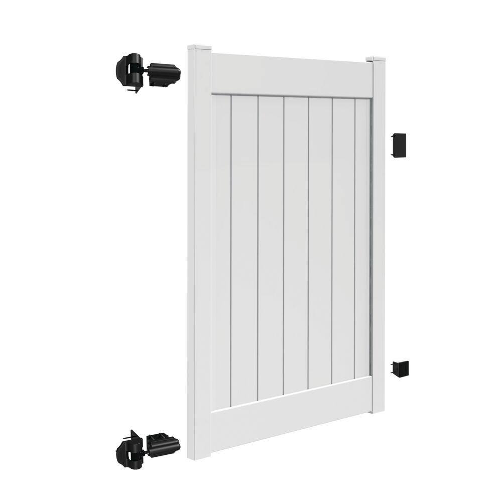 Veranda Linden 4 ft. W x 6 ft. H White Un-Assembled Vinyl Fence Gate 73025429