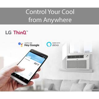 LG 12000 BTU Window Smart Air Conditioner Cools 550 sq. ft. with ENERGY STAR and Remote Wi-Fi Enabled in White LW1223ERSM