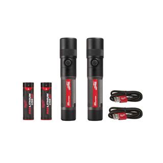 MW 1100 Lumens LED USB Rechargeable Twist Focus Flashlight (2-Pack) 2161-21-2161-21