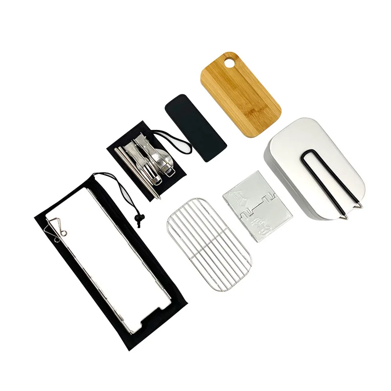 Outdoor Camping Multifunctional Tableware Set Aluminum Portable Folding Heated Lunch Box