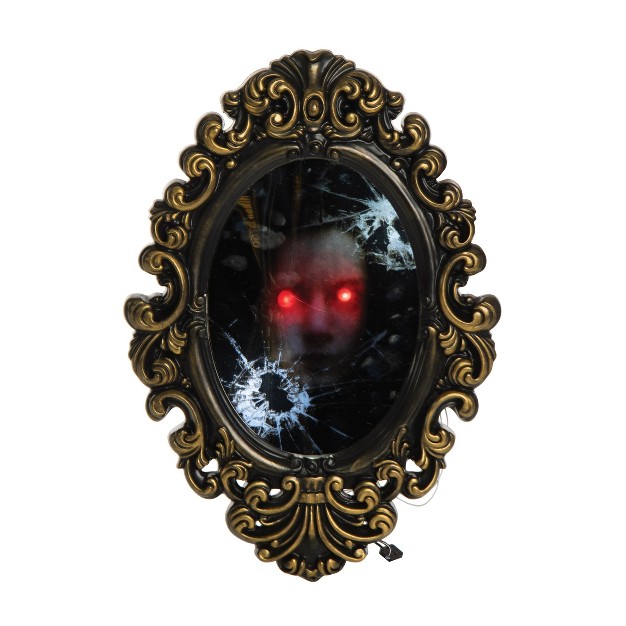 Gallerie Ii Broken Mirror With Creepy Face Halloween D cor