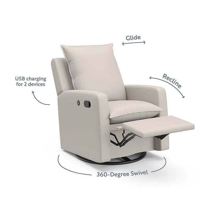 Storkcraft Timeless Recliner Glider With USB Port