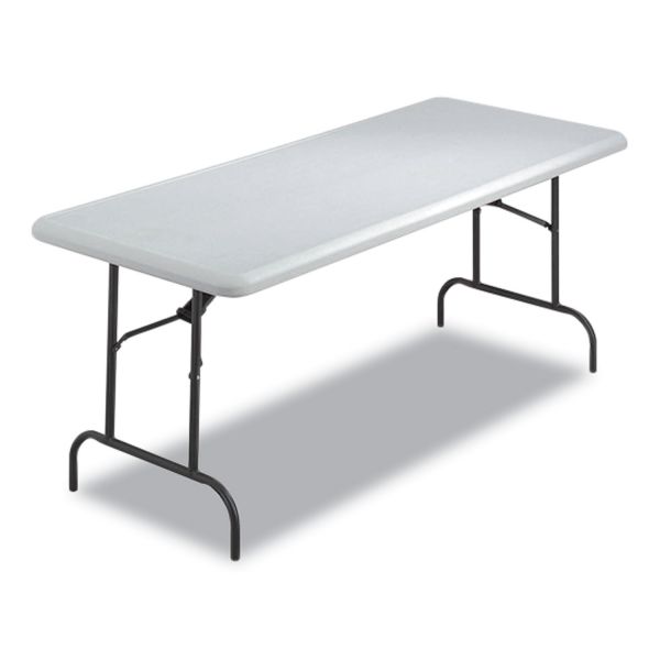 Iceberg IndestrucTables Too 600 Series Folding Table， Rectangular Top， 600 lb Capacity， 72w x 30d x 29h， Platinum