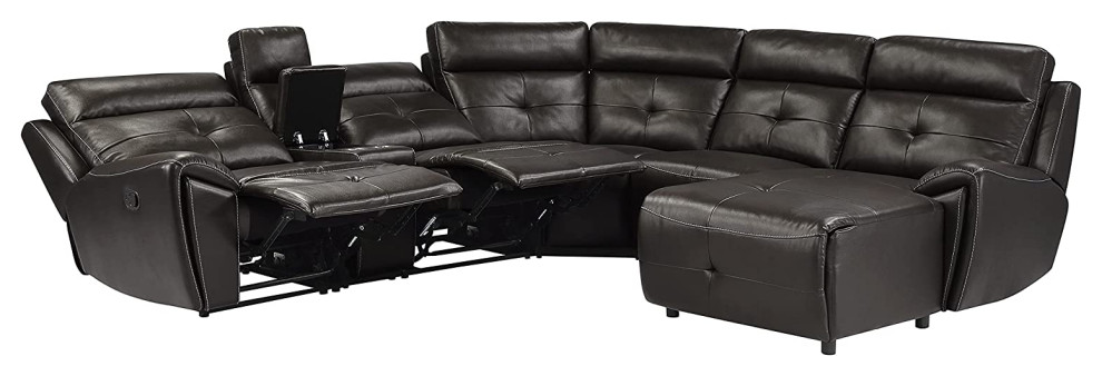 Modular Theater Seating  2 Recliners  ampPush Back Chaise   Modern   Theater Seating   by Decor Love  Houzz