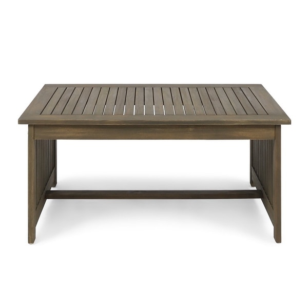 Brendon Outdoor Acacia Wood Coffee Table， Brown Patina