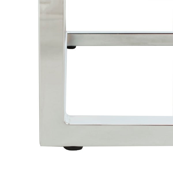 SAFAVIEH Bethany White/ Chrome Square End Table - 19.6