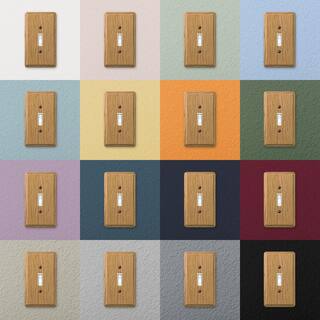 AMERELLE Contemporary 2 Gang 1-Toggle and 1-Rocker Wood Wall Plate - Light Oak 901TRL