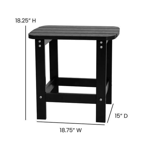 Set of 2 Poly Resin Adirondack Rocking Chairs with 1 Side Table