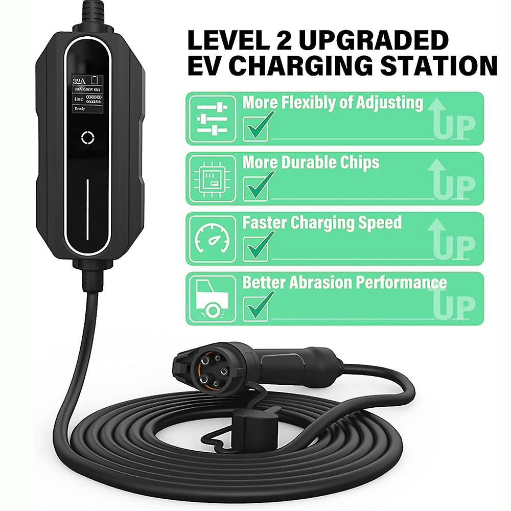 Born Pretty Portable Ev Charger 10 Meters Cable Type 1 J1772 Type 2 32a Single Phase 7.2kw Level 2 10m Electric Vehicle Car Charger Cee Plug