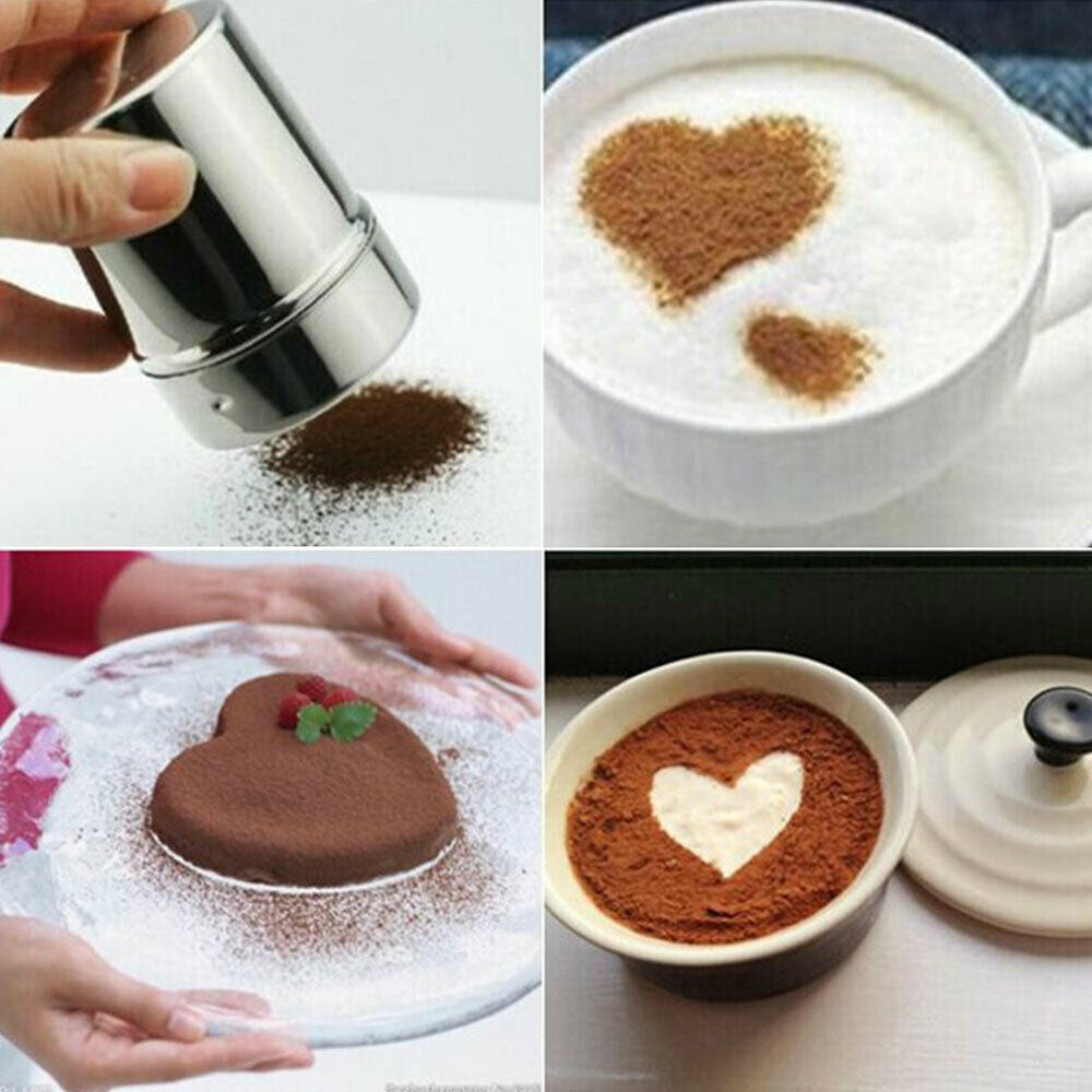 Mesh Flour Sifte Mechanical Baking Icing Sugar Shaker Sieve Tool Stainless Steel