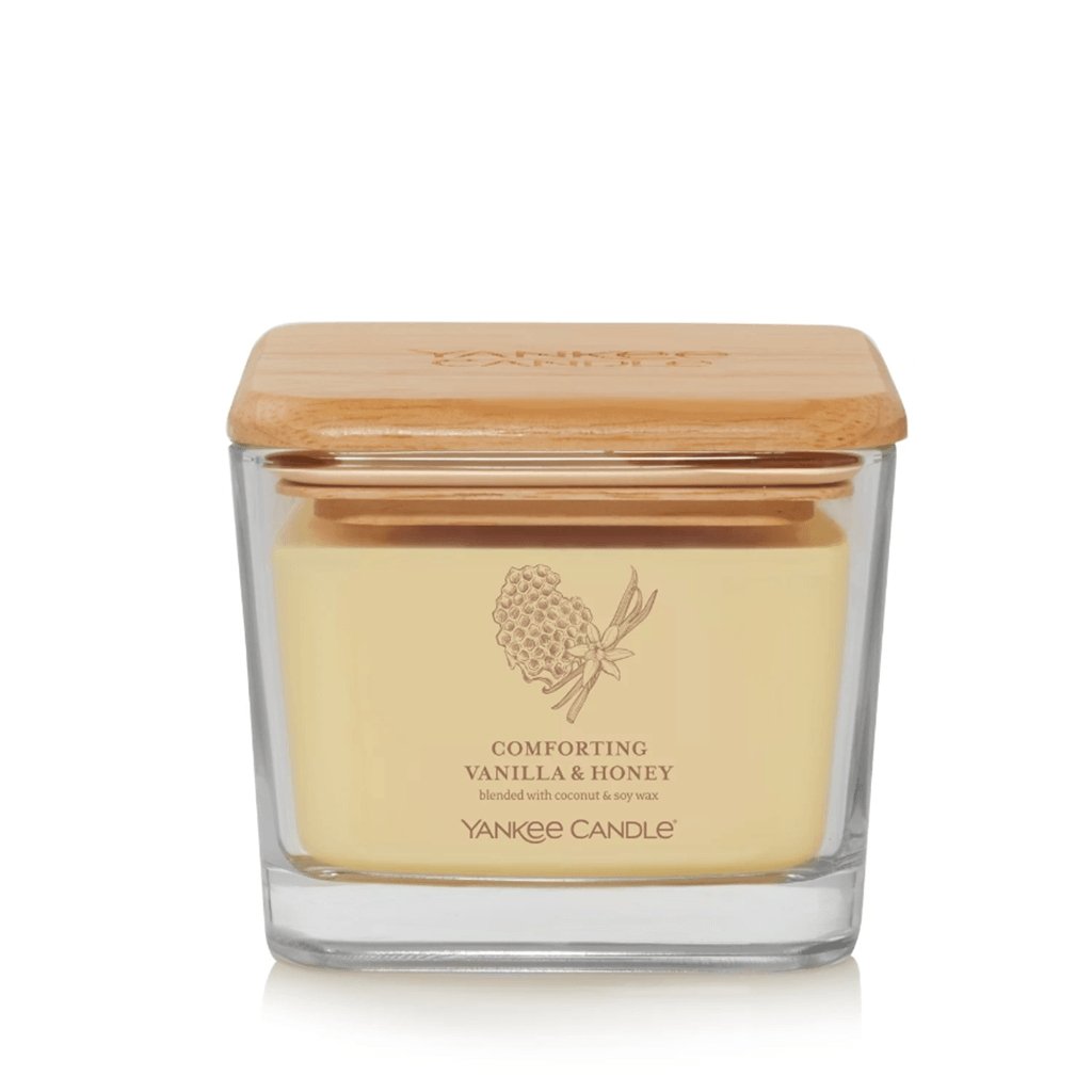 Yankee Candle  Well Living Collection - Medium Square Candle in Comforting Vanilla & Honey