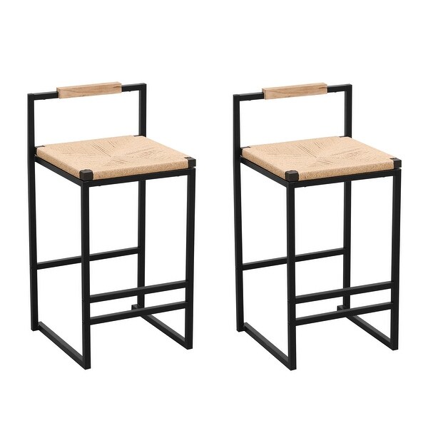 Set of 2 Bar Stools Counter Height Dining Chairs for Kitchen， Home