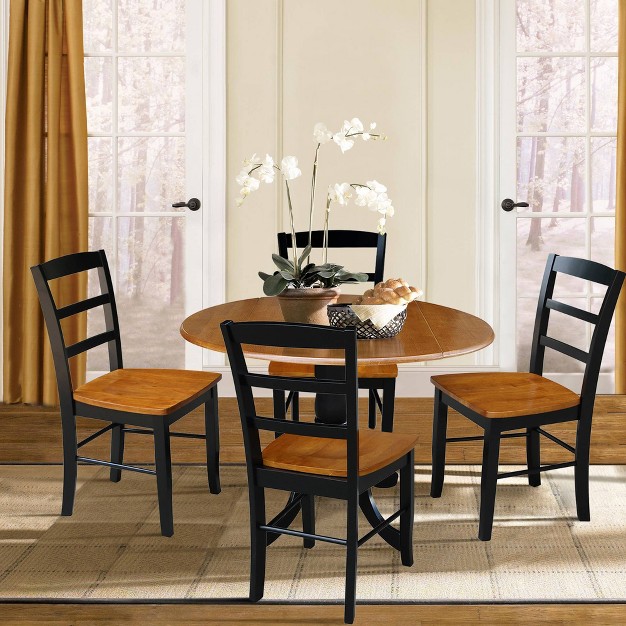 Albion Drop Leaf Dining Table With 4 Madrid Ladderback Chairs International Concepts