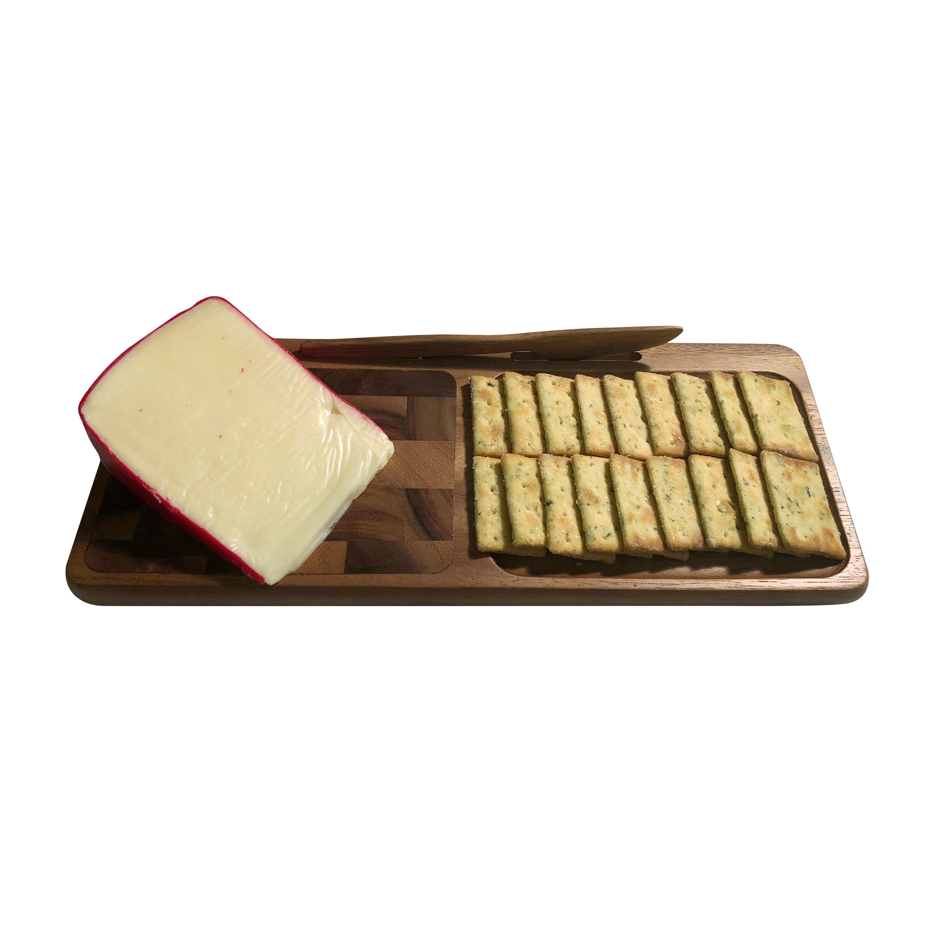 Kalmar Home Cheeseboard with End Grain Inlay， Knife Included