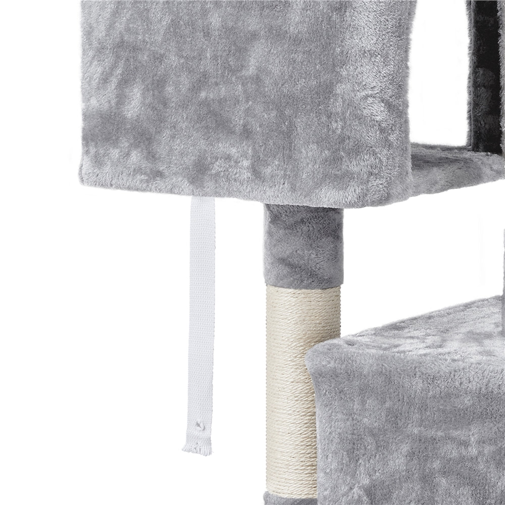 Yaheetech 33.5inch Multilevel Cat Tree House with Scratching Posts Basket Perch Platform for Small Medium Cats， Light Gray