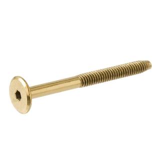 Everbilt 14 in. x 1-1516 in. Brass-Plated Narrow Shank Hex-Drive Connecting Bolt (4-Piece) 802114