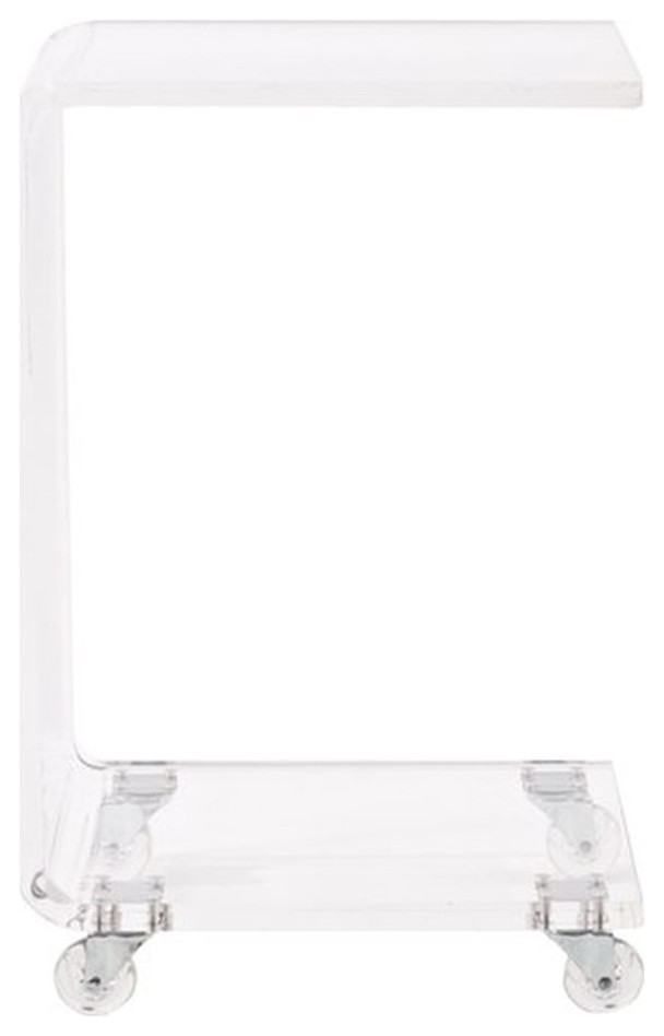 Pemberly Row Pure Decor C Shape Lucite and Acrylic Accent Table   Clear   Contemporary   Side Tables And End Tables   by Homesquare  Houzz