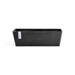 O ECOPOTS BY TPC Bruges 22 in. Dark Grey Premium Sustainable Planter ( with Reservoir) BRWR.55.DG